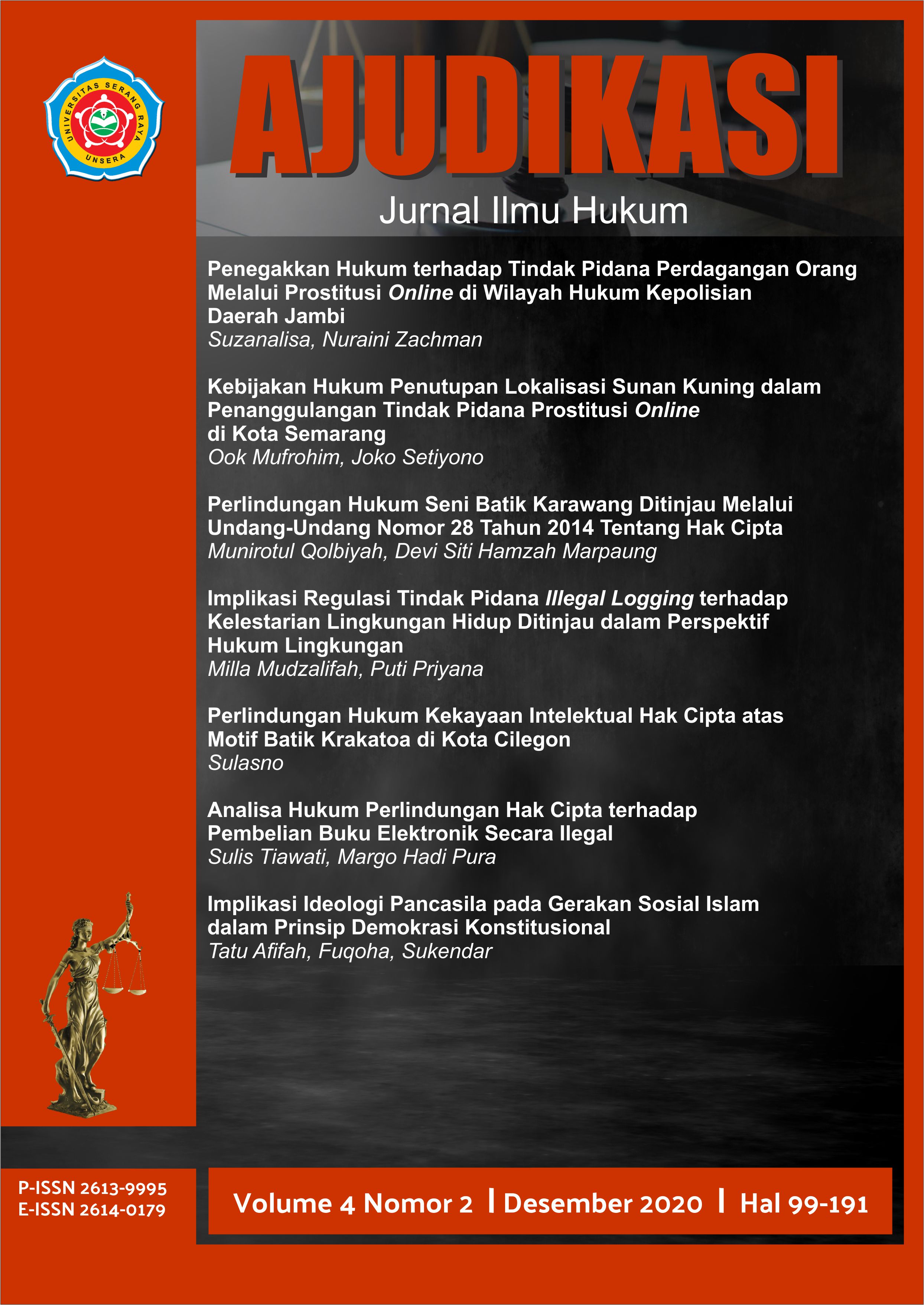 					View Vol. 4 No. 2 (2020): Ajudikasi : Jurnal Ilmu Hukum
				